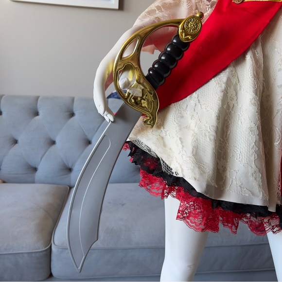 Sexy Pirate HALLOWEEN Costume SizeS Extra 2 Double Skirts included + Hat + Sword - Picture 5 of 13